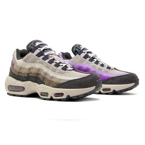Nike Womens Air Max 95 Viotech Safari Sneaker Shoes Lace-Up Purple Gray Tan 7.5
